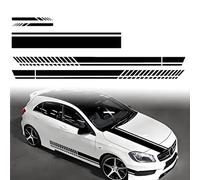 5 Piezas Pegatina De Rayas para Capó De Coche para Cupra Leon KL Wagon 2020 2021 2022 2023 2024 2025, calcomanías de Rayas Laterales para Coche Modificado Decoración,Black