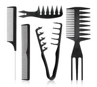 5 Piezas Peines Profesionales de Peluquería,Herramientas de Peinado | Incluye Peine Texturizador Hombre,Peines de Cola,Peine de Dientes Finos,Pettine Puas Anchas,Peines de 3 en 1