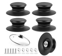 5 Piezas Perillas para Tapa de Cacerola, Pomo Tapa Olla, Perillas Pomo Recambio Tapadera, Pomos Universales de Repuesto, Mango de Olla con Tornillos, para Tapadera Utensilios Cocina de Repuesto