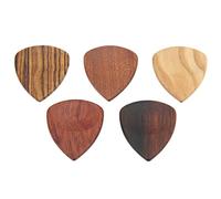 5 piezas Picks de guitarra de madera hecha a mano, diseño de ranuras para no deslizamiento, estilo popular, alta sensibilidad, ideal para tocar en el escenario, madera de