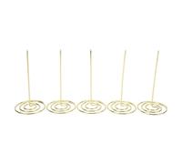 5 Piezas Pinchos de Notas de Hierro, Soporte de Recibos de Tenedor de Billetes de 15.3cm, Soporte de Papel de Varilla Recta con Husillo de Cheques para Bares Hogares Oficinas Restaurante(Oro)