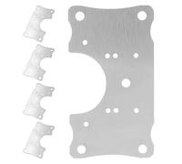 5 Piezas Placa de Reparación de Bisagra de Acero Inoxidable | Plata, Ajuste Sencillo para Bisagras Flojas, Uso en Muebles sin Marco y Armarios del Hogar