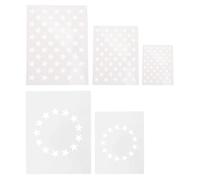 5 Piezas Plantilla de Estrella DIY para Pintar, PET Blanco | Reutilizable, sin Olor y Apta para Principiantes, Adecuado para Padres, y Docentes en Proyectos Creativos