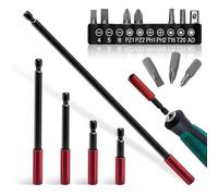 5 Piezas Porta Puntas Atornillador Imantadas Portapuntas Magnético 50/60/100/150/300 mm con Juego de Puntas Destornillador 25 mm Compatible Destornilladore Inalámbrico Taladro y Atornilladore Impacto