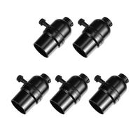 5 Piezas Portalámparas Colgante Retro E26 de Baquelita Negro | Techo, Casquillo E26, Montaje Sencillo, Estilo Distintivo, Pieza Auxiliar para Iluminación Interior