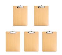 5 Piezas Portapapeles A5, Carpeta Clip de Madera, con Mango de Resorte Resistente y Orificios para Colgar Ocultos, para Oficinas, Escuelas, Restaurantes, Hospitales