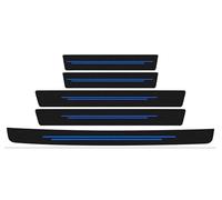 5 Piezas Protección del Umbral Protección Puerta, Protector Paragol PES Trasero para Nissan Micra 2013-2027, Coche Umbral Puerta Decorativo Accesorios,B/Blue