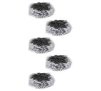 5 Piezas Protector de Micrófono Clip de Felpa Negra Anti Ruido | Imitación Plush, Reduce Viento y Bloquea Saliva, Adaptable a Varios Modelos