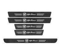 5 Piezas Protector de Umbral de Puerta de Coche para Alfa Romeo Giulia Stelvio Junior Elettrica, Fibra de Carbon Decoración Estribos Bienvenidos Guardias Placa Pedal