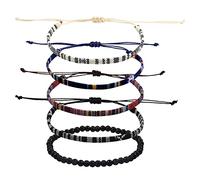 5 piezas Pulsera Surfista, 15-30 cm Ajustable Pulseras Bohemias Trenzadas Pulseras Surferas Estilo Hippie Pulsera Trenzada Hecha a Mano para Mujeres y Hombres Tobillera