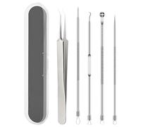 5 Piezas Puntos Negros Kit, Herramientas para Eliminar Espinillas, Extractor de Puntos Inoxidable, Removedor de Comedones, Blackhead Remover