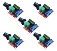 5 Piezas PWM DC Controlador de Velocidad del Motor, 5A Módulo Interruptor de Control Ajustable, 6V 12V 24V Regulador de Voltaje Variable, DC 4,5V-35V LED Dimmer con Indicador LED Max 90W
