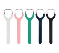 5 Piezas Raspador de Lengua Colorido, Limpiador Lengua Portátil con Mango Ergonómico Acero Inoxidable y Plástico Raspador para Adultos y Niños (5 Colores)