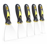 5 Piezas Raspadores De papel tapiz,Espátulas de Acero Inoxidable,Espátula Rascador Multiusos con Mango,Quitar Pintura Enlucido y Papel Tapiz,para calcomanías papel tapiz
