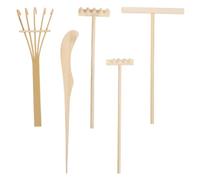 5 Piezas Rastrillo de Arena de Bambú Mini y Manualidades | Decoración Japonesa Moderna, Accesorio para Mesa y Sesiones, Khaki, Lápiz y Rastrillo