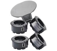 5 piezas Recambios Desbrozadoras Compatible Con Bosch F016800570 UniversalGrassCut 18-26 18-260,Carretes Recambio Para Recortadora Césped,6,1 m x Ø1,65 mm(4PCS Bobina, 1PCS Tapa)