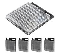 5 Piezas Reflector Retrorreflectante Negro de ABS y Acrilato | Panel Reflector para Reemplazo, Componente de Sensor Fotoeléctrico, Fácil Instalación, Alta Reflectividad, Vehículos