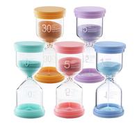 5 Piezas Reloj de Arena Colorido 1/5/10/15/30 Minutos para Medir el Tiempo Adecuado para Niños, Aprendizaje y Juego