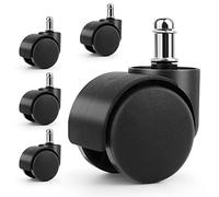 5 Piezas ruedas silla oficina,Ruedas para sillas giratorias,Ruedas de Oficina para Muebles Ruedas Giratorias Silenciosas de Repuesto Universales,para Todo Tipo de Suelos