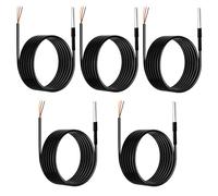 5 Piezas Sensor de Temperatura 1m Cable Impermeable de Acero Inoxidable Waterproof Temperature Sensor para Arduino Raspberry Pi y Shelly Alta Precisión -55°C a +125°C