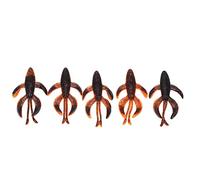5 piezas señuelo cebo suave pesca artificial cebo de camarón resistencia de alto impacto material ecológico diseño realista para pesca de agua dulce agua salada PVC 3 pulgadas (Marrón)