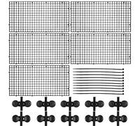 5 Piezas Separador de Acuario, Divisor de Acuario Rejilla de Plástico, Separador Bandeja para Peces, Malla Divisoria del Tanque con 10 Clips de Ventosas y 10 Bridas para Cables