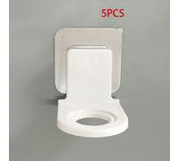 5 piezas Soporte de pared para botellas de gel de ducha y champú de baño, gancho autoadhesivo multifunción sin perforaciones, colgador de inodoro