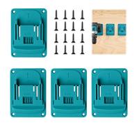 5 Piezas soportes para Soporte Bateria Makita 18V, Portaherramientas de Pared para Atornillador Makita, Soporte de Taladro Eléctrico con 20 Tornillos, Organizador Herramientas para Garaje, Azul