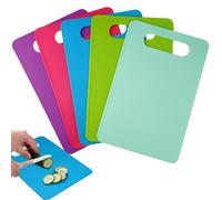 5 Piezas Tabla de Cortar Plastico, Juego de Tablas de Cortar de Plástico de Colores 29 x 19cm, Tablas de Cocina, Tabla de Desayuno Antideslizante para Frutas Verduras Carnes, Apta para Lavavajillas