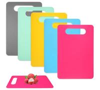 5 Piezas Tablas Cortar Plástico Cocina, 29x19cm Tabua de Corte Antibacteriana, Tabla de Picar Verdura Sin Bpa, Tablas de Cortar Clasificadas, Chopping Board, Cutting Board para Frutas Verduras Carnes