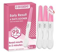 5 Piezas Test de Embarazo, Test Embarazo alta Sensibilidad, Detección Temprana, Predictor Detección, Envueltas Individualmente Selladas, Resultados en 3-5 Minuto Más, Rosa