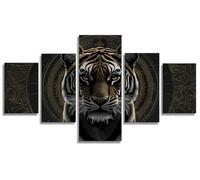 5 Piezas Tigre Diamond Painting Animal Diamond Painting Adultos, DIY Pintura de Diamante Kit Manualidades Adultos, 5D Creart Kit Punto de Cruz Pintura Diamante para Decoración Pared 150x80cm, Model649