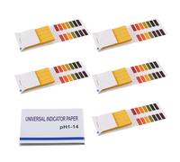 5 Piezas Tiras de pH, Cartine Tornasole pH, De Medición 1 a 14 Papel de Prueba para Probar Muchas Sustancias Cotidianas Habituales, Como Zumo de Limón, Leche
