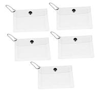 5 Piezas Transparente para Claves y Monedas Bolsa Multifuncional para Mujeres para Oficina Escuela