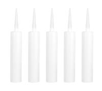 5 Piezas Tubo de Calafateo Vacío 300ml Blanco Hdpe | Cuerpo Opaco, Boquilla Recortable y Pistón Hermético, para Adhesivo y Juntas en Azulejos
