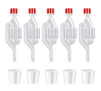 5 Piezas Tubos de Fermentación, Tapón de Goma Para Fermentación con Tapa, Esclusa de Fermentación para Elaboración de Cerveza de Chucrut Fermentación Kimchi