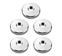5 piezas Tuerca moleteada plana M4 16x5mm, acero inoxidable 304 rosca hembra orificio pasante fijaciónmanual para cámaras dispositivos electrónicos y micrófonos