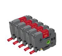 5 Piezas TZE Cintas de Etiqueta de Cinta de satén(Gold on Red)