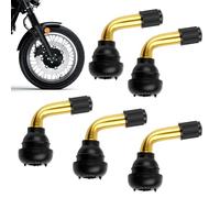 5 Piezas Válvula PVR70 sin Cámara, Adaptador de Válvula de 90 Grados, Vástago de Válvula Angular, Válvulas Tubeless para Scooter, Motos, Coches y Bicicletas