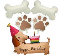 5 Piezas XXL Globos Perro, Globos de Helio para Perros, Globo con Forma de Huella de Perros Huesos, Decoracion Cumpleaños Perro, Dog Balloons, Globo Decoracion Animales Cumpleaños