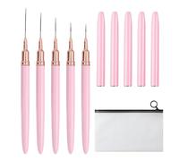 5 pinceles para decoración de uñas con 1 bolsa de almacenamiento, pincel para decoración de uñas, lápices de dibujo de uñas, pinceles largos, juego de pinceles para uñas, juego de pinceles para uñas,