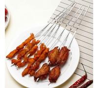 5 pinchos ergonómicos con mango ondulado para asar carne, verduras y mariscos en barbacoas al aire libre, picnic y camping (20 cm)