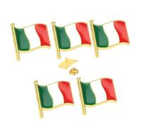 5 pines esmaltados con bandera de Italia, pines de aleación de metal con bandera voladora, accesorios del Día Nacional de los Patriotas italianos, recuerdos de viaje, 2.1cm x 2cm(0.83"x0.79"), Metal
