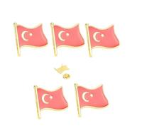 5 pines esmaltados con bandera de Turquía, pines de aleación de metal con bandera voladora, accesorios del Día Nacional de los Patriotas de Turquía, recuerdos de viaje, 2.1cm x 2cm(0.83"x0.79"), Metal