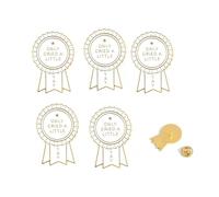 5 pines esmaltados con texto en inglés "Only Cried A Little", creativos pines de solapa con diseño de flor de origami blanco, insignia de aleación de humor divertido, 2,8 cm x 1,8 cm, metal, sin