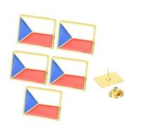 5 pines esmaltados de la bandera checa, símbolos de bandera, pines cuadrados de aleación de metal, accesorios del Día Nacional de los Patriotas checos, recuerdos de viaje, 2cm x 1.6cm(0.79"x0.63