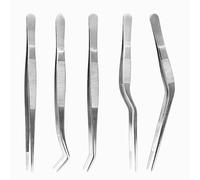 5 Pinzas Cocina Acero Inoxidable, Pinzasde Cocina, Pinza Cocinas, Pinzas Emplatar, Tweezers Kitchen, Aptas para Lavavajillas, para decorar alimentos cocinar y hornear