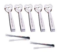 5 Pinzas de Azúcar y Hielo, Mini Pinzas de Azúcar de Acero Inoxidable, Utilizadas para Contener Dulces, Pan, Té y Otros Alimentos (Color Plata)