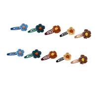 5 pinzas de pelo hechas a mano con flores de ganchillo para mujeres y niñas, pasadores de hilo suave con accesorios de agarre seguro