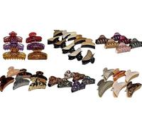 5 pinzas pequeñas y grandes para el pelo, pinzas de pelo de leopardo, pinzas de plástico, acrílico, pasadores antideslizantes de metal para cabello fino y grueso para niñas y mujeres